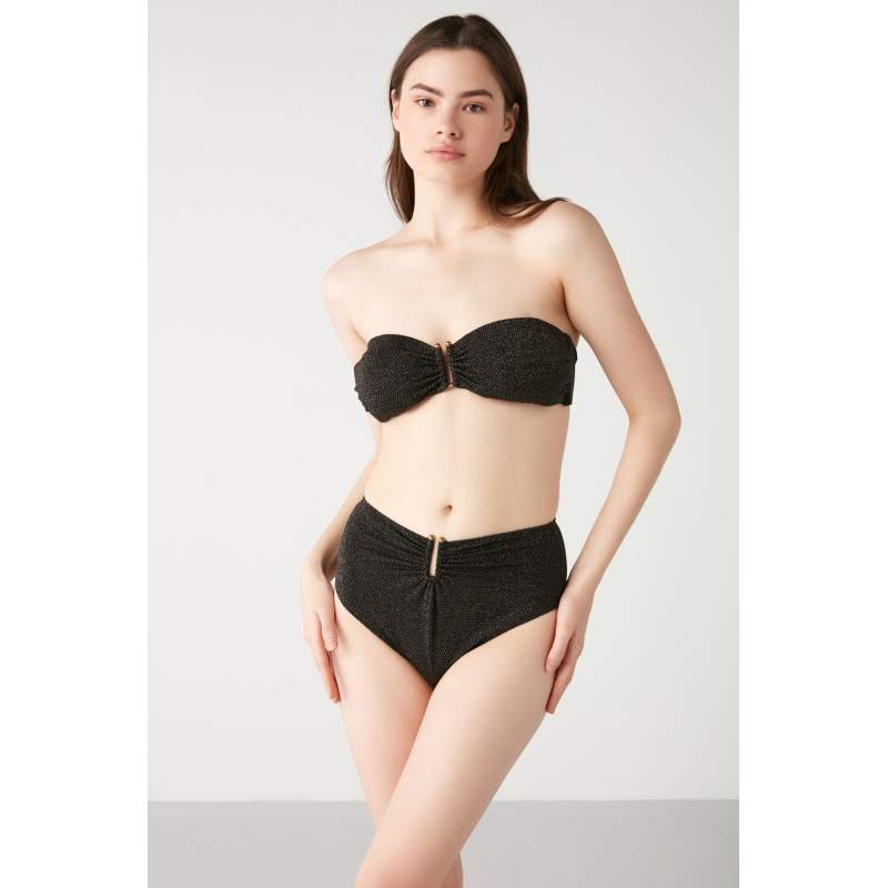 Asono Shiny Fabric Strapless Bikini