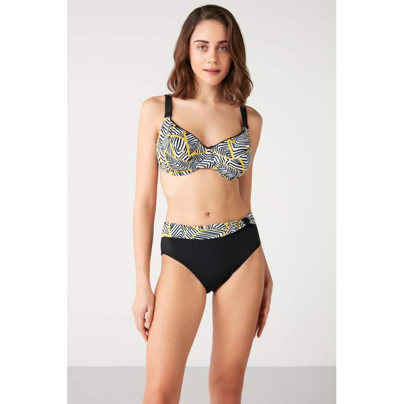 Kuning ÇLine Patterned Gathering Bikini Kuning ÇLine Patterned Gathering Bikini