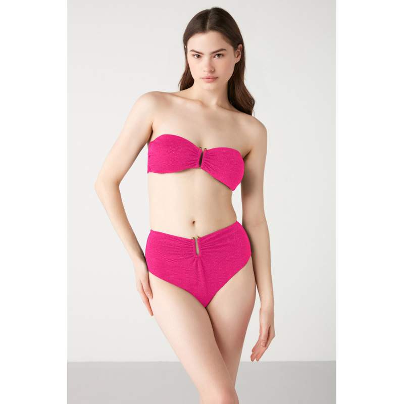 Asono Shiny Fabric Strapless Bikini