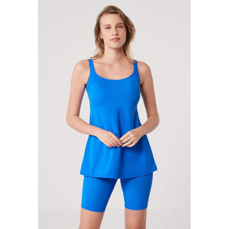 Jeremy Blue Half Swimsuit Tights