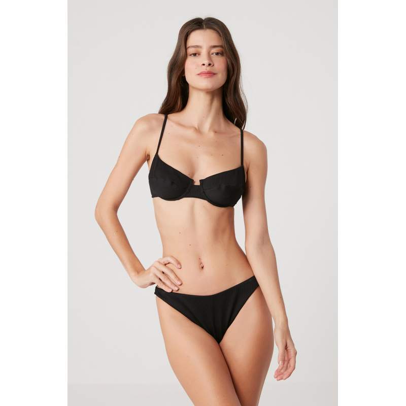 Nahali Self Striped Straight Bikini