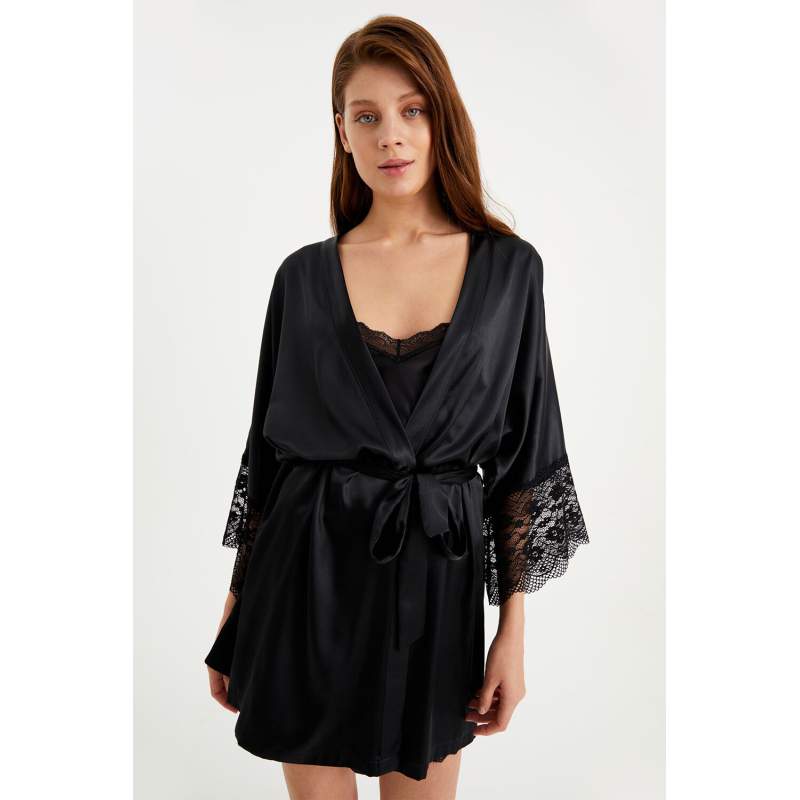 Bridal Lace Satin Dressing Gown