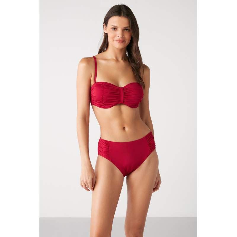 Arel Deep Color Filled Strapless Bikini