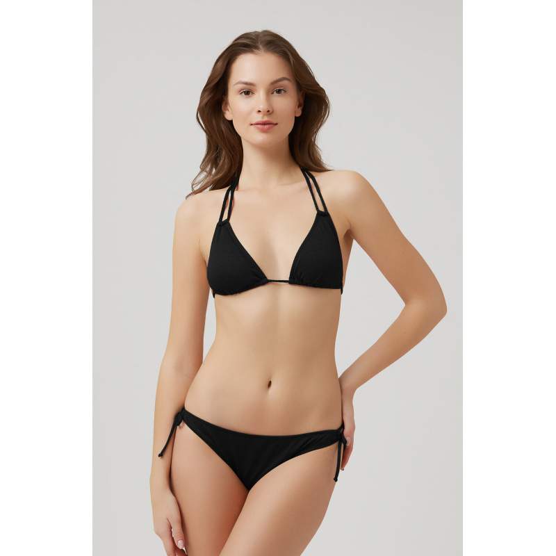 Fabio Drawstring Textured Üçgen Bikini