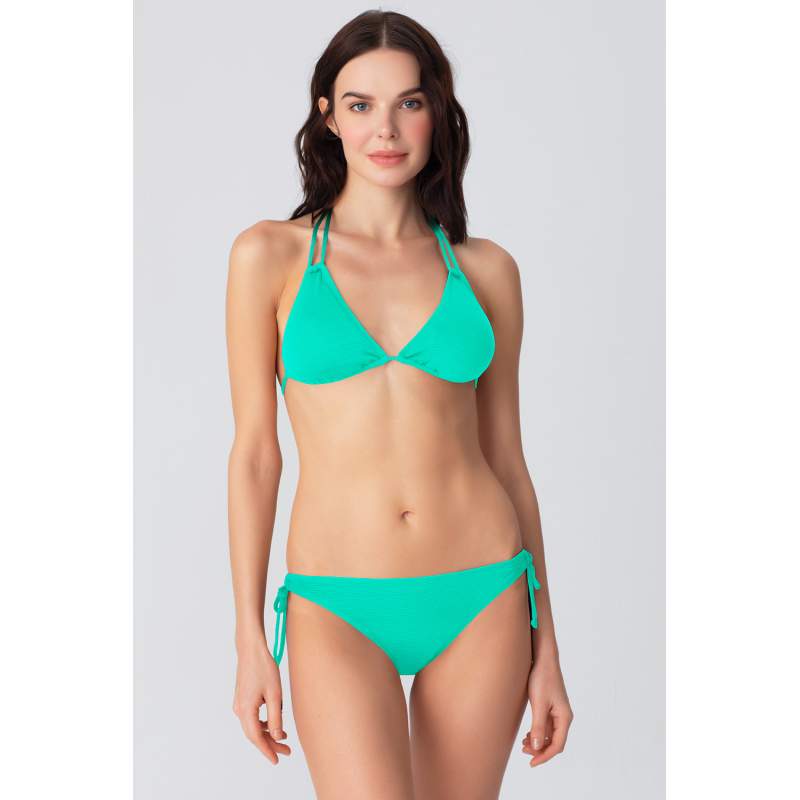 Fabio Drawstring Textured Üçgen Bikini