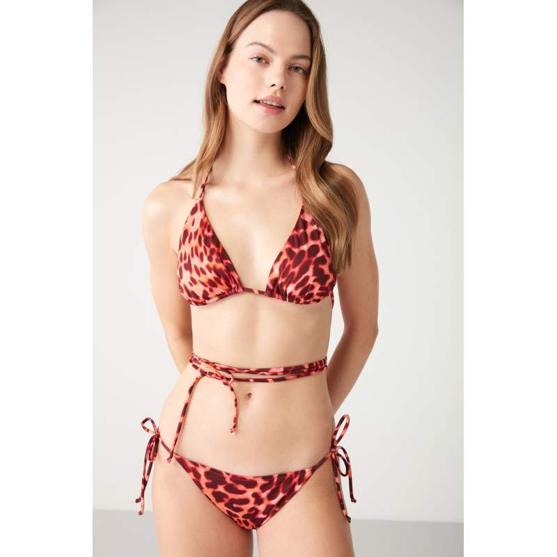 Lohem Leopard Patterned Üçgen Bikini