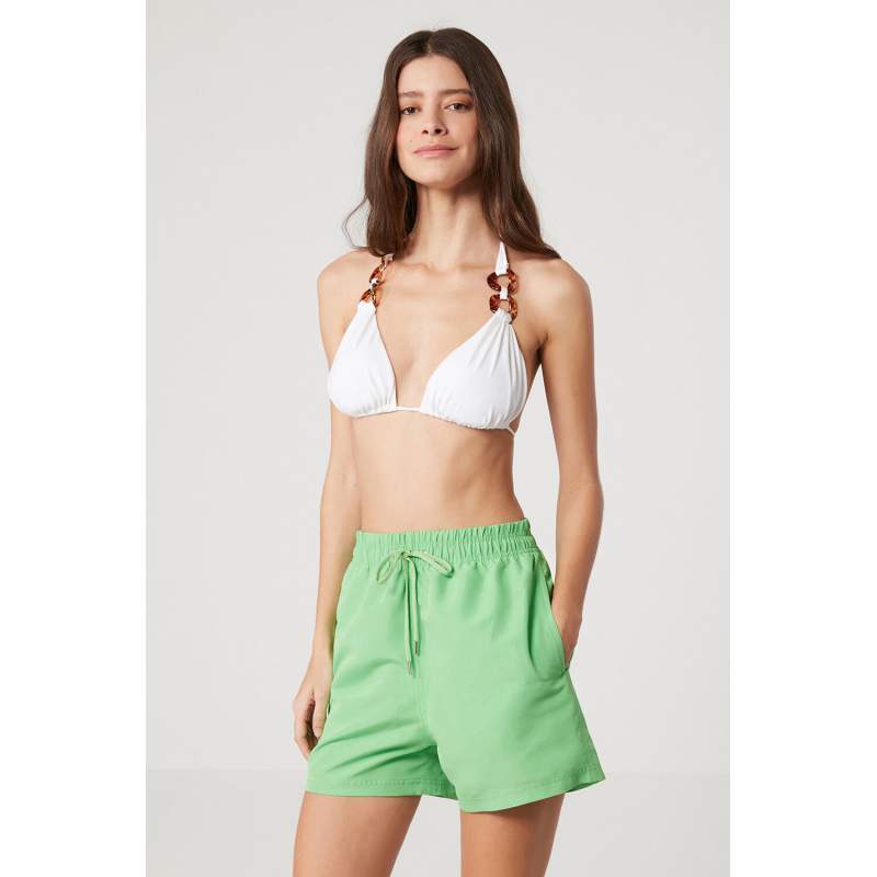 Achaiah Elastic Waist Solid Color Short Shorts