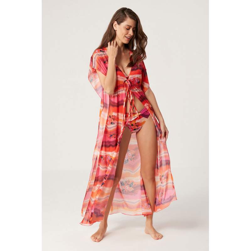 Valeo Wave Pattern Long Dress Valeo Wave Pattern Long Dress