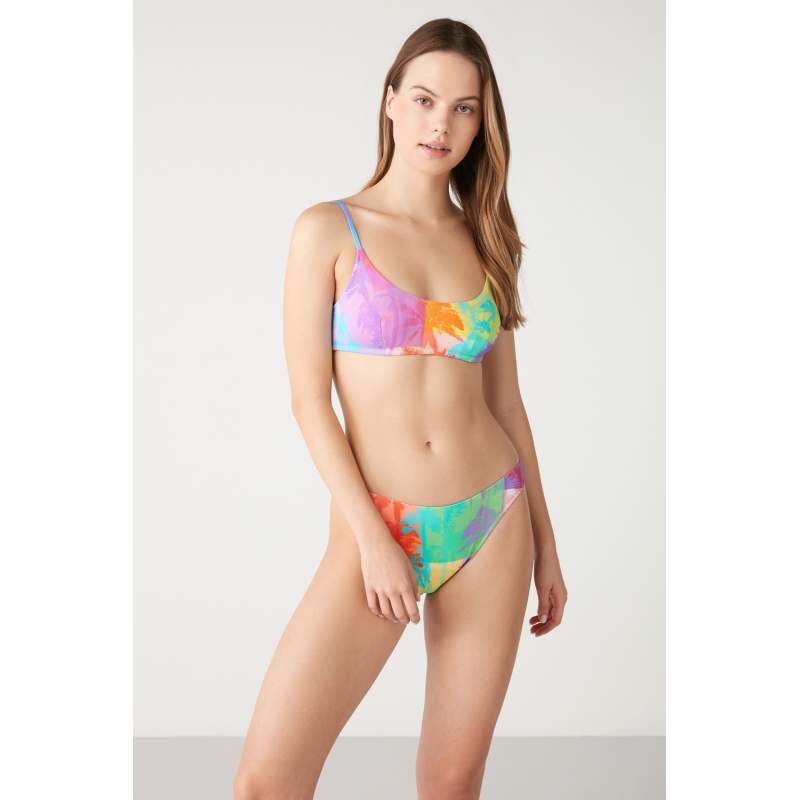 Fest Palm Pattern Bstier Bikini