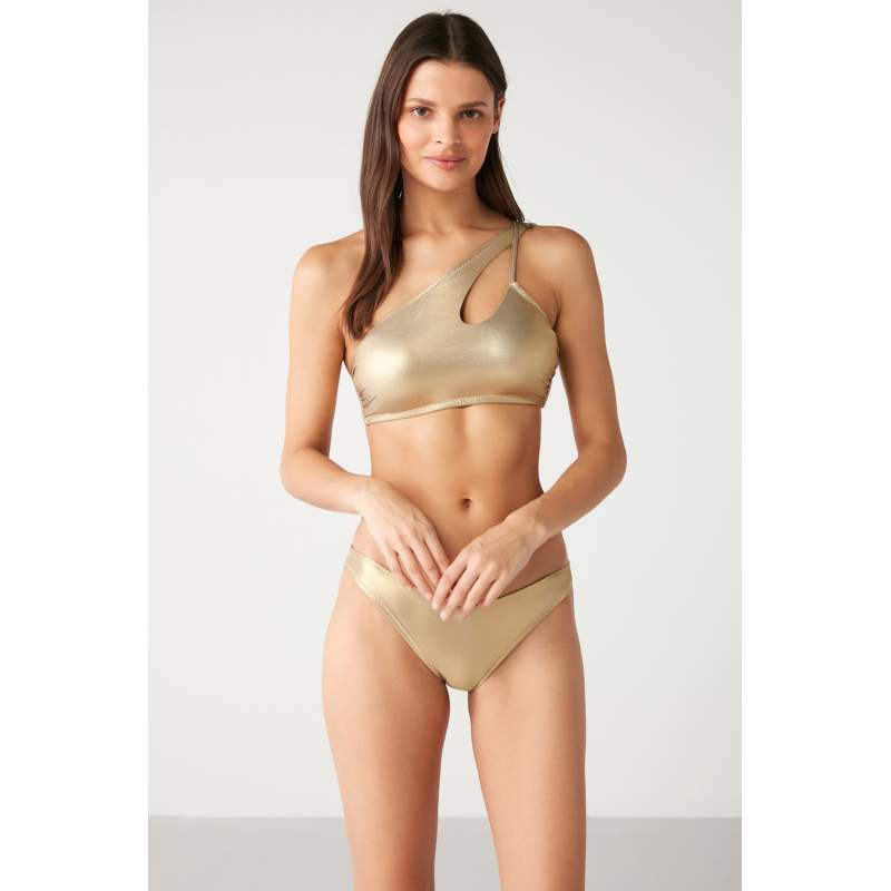 Niskana Shiny Fabric One Shoulder Bikini