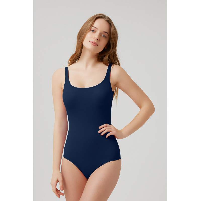 Jabo Straight Color Back Open Back Swimsuit