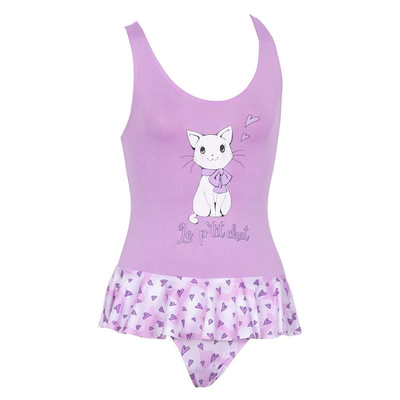 Charlotte Cat Print Heart Pattern Swimsuit
