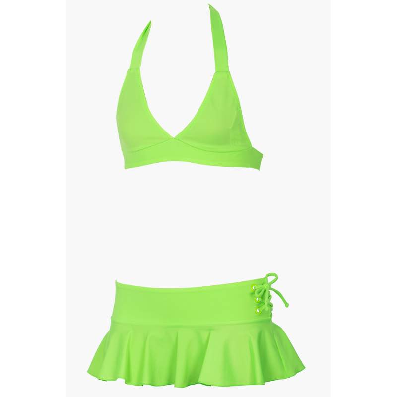 Loly Neon Color Childrens Skirt Bikini Set