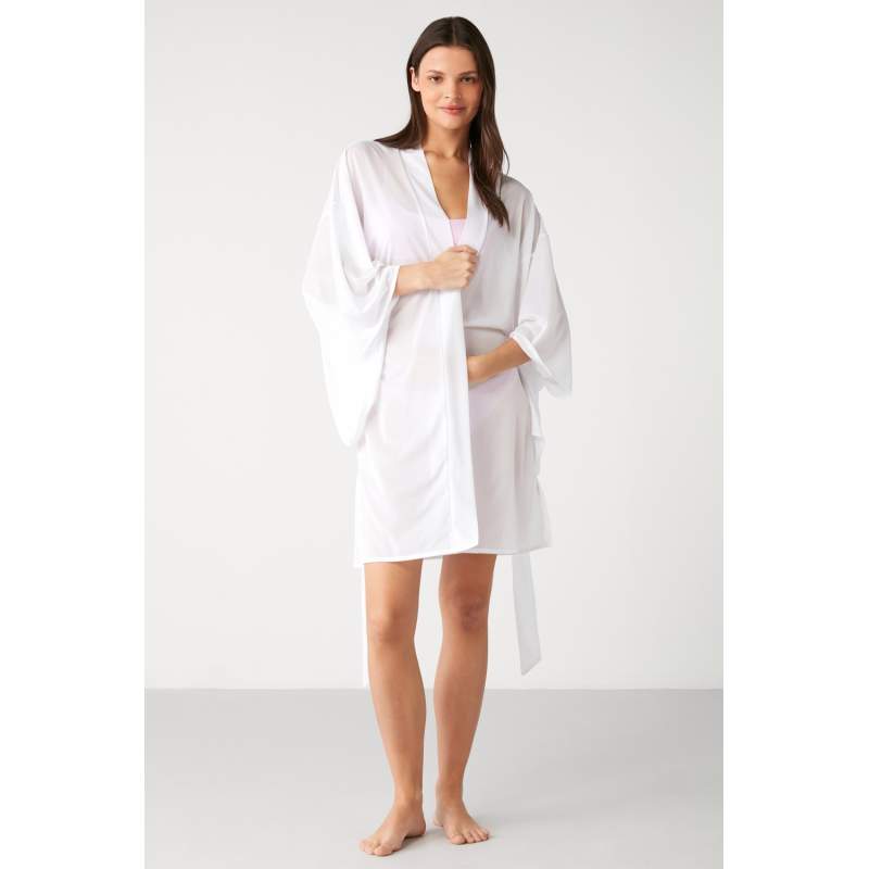 Dila Wide Sleeve Cut Straight Color Dress