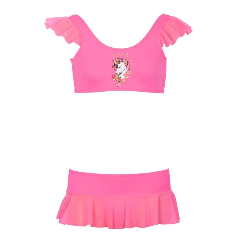 Diva Unicorn Print Skirt Bikini Set