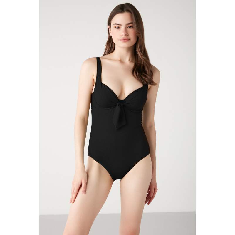 Pardus Flat Color Back Detail Supported Swimsuit