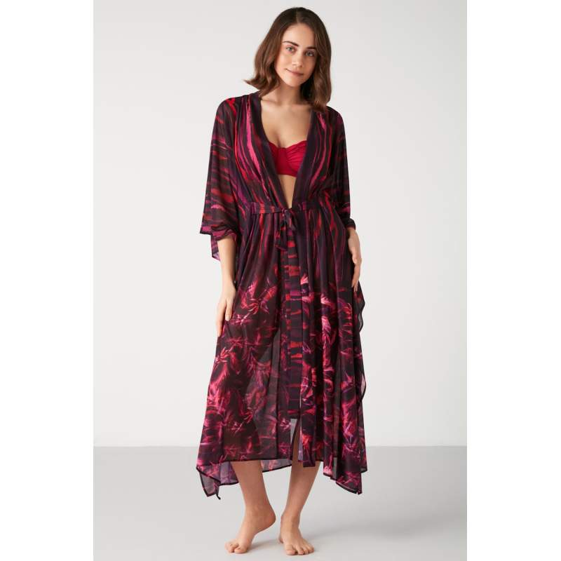 Valgu Leaf Patterned Long Dress