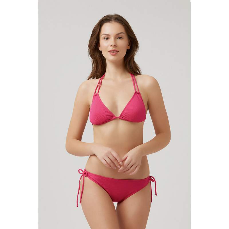 Fabio Drawstring Textured Üçgen Bikini