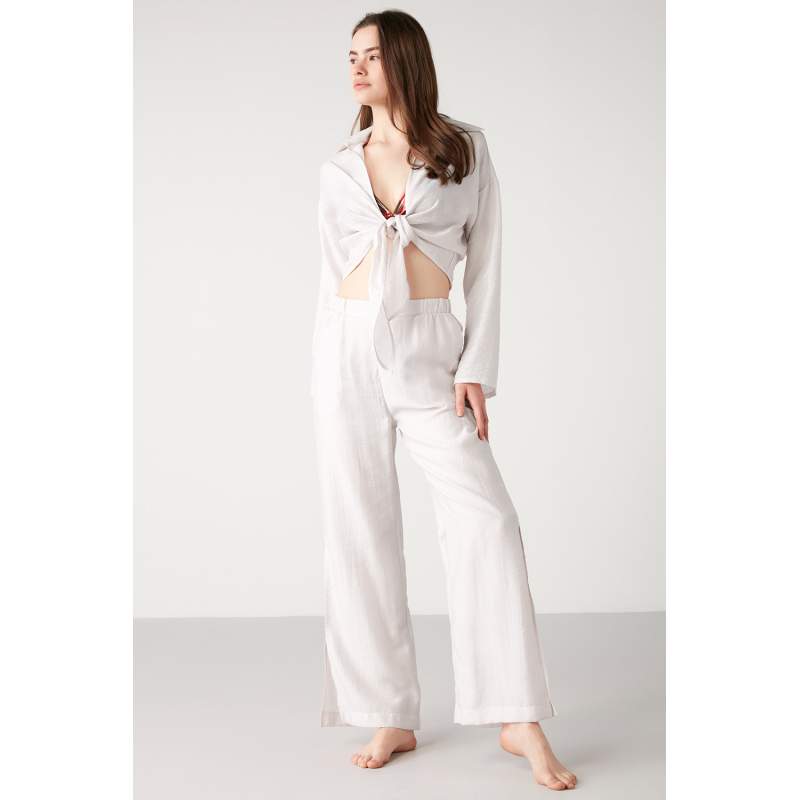 Berry Pocket Elastic Waist Trousers