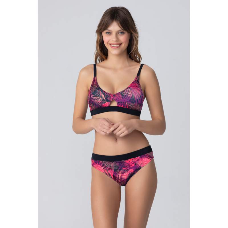 Hawaiian Patterned Gathering Bikini