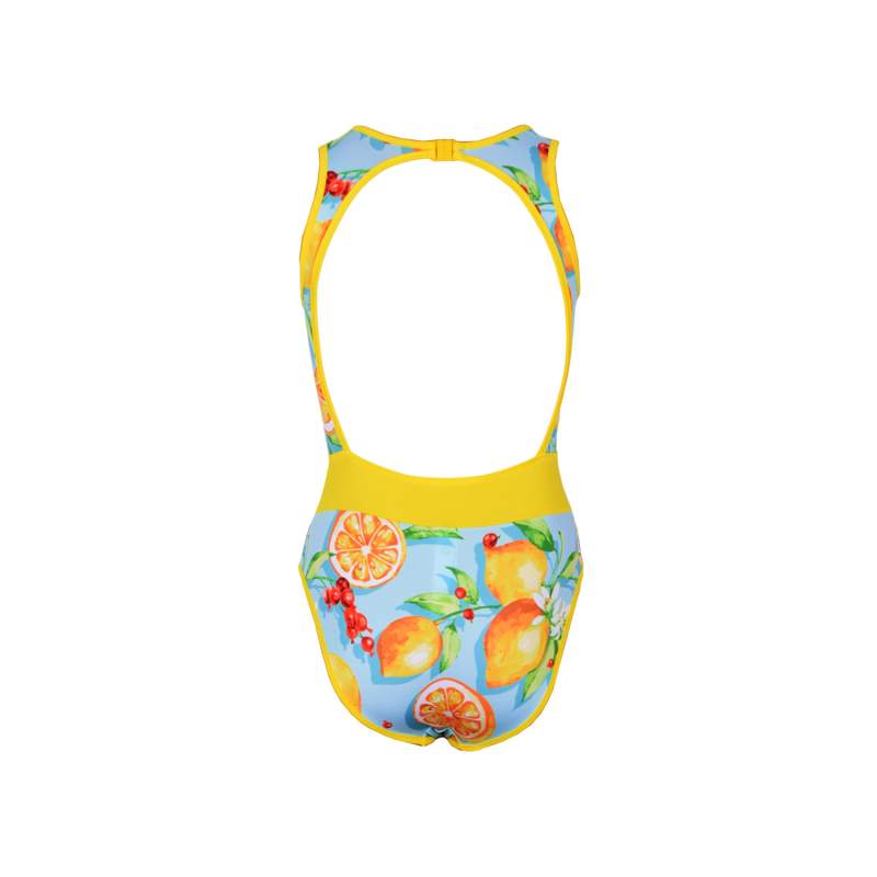 Grape Lemon Patterned Girls Swimwear