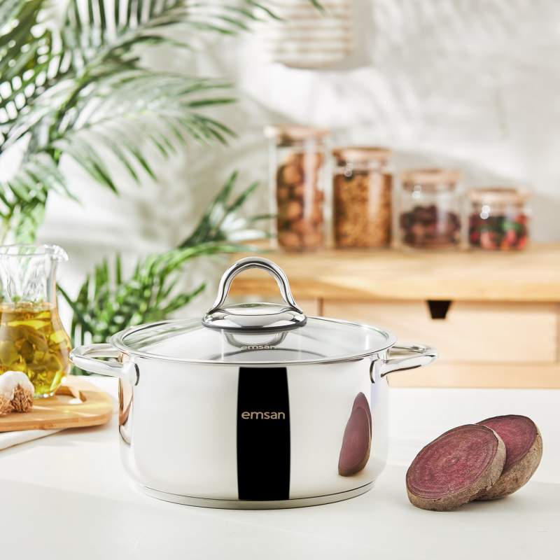 Emsan Master Steel Deep Pot 24 cm