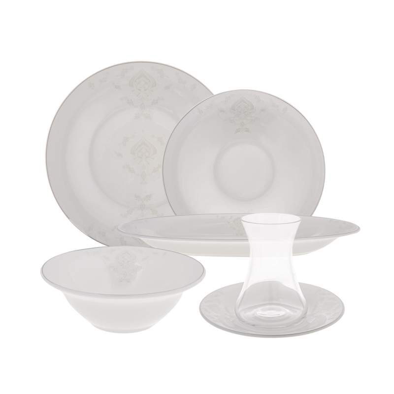 Karaca Bella Fine Pearl New 26 Pieces Breakfast/Serving Set for 6 Persons
