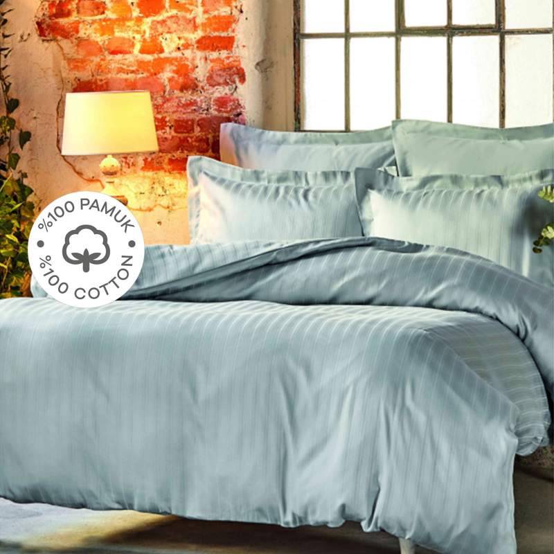 Karaca Home Charm Bold Blue 100% Cotton Satin Double Duvet Cover Set Karaca Home Charm Bold Blue 100% Cotton Satin Double Duvet Cover Set
