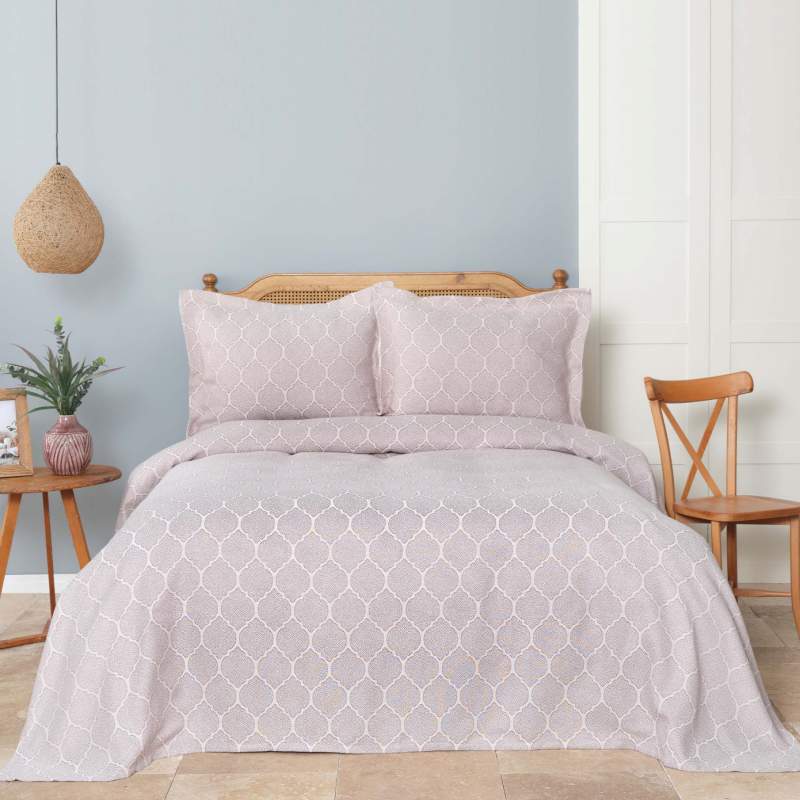 Karaca Home Birisa Plum Double Bedspread Set Karaca Home Birisa Plum Double Bedspread Set