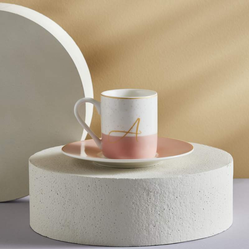 Karaca A Letter Single Porcelain Coffee Cup 100 ml