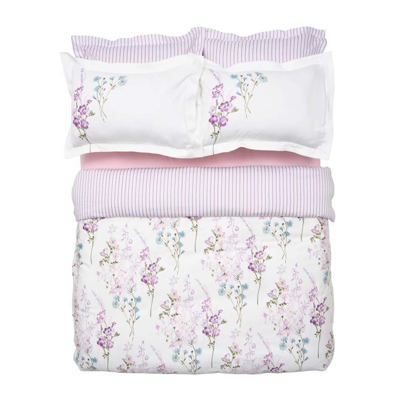 Karaca Home Loris Lila Double 100% Cotton-Satin Duvet Cover Set