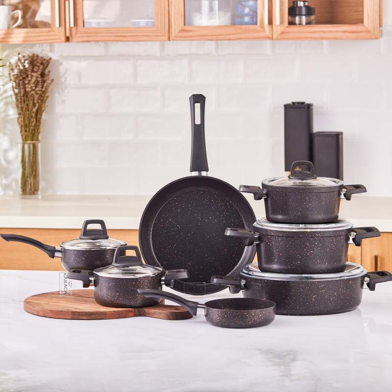 Karaca Biogranit Blackgold 12 Piece Cookware Set