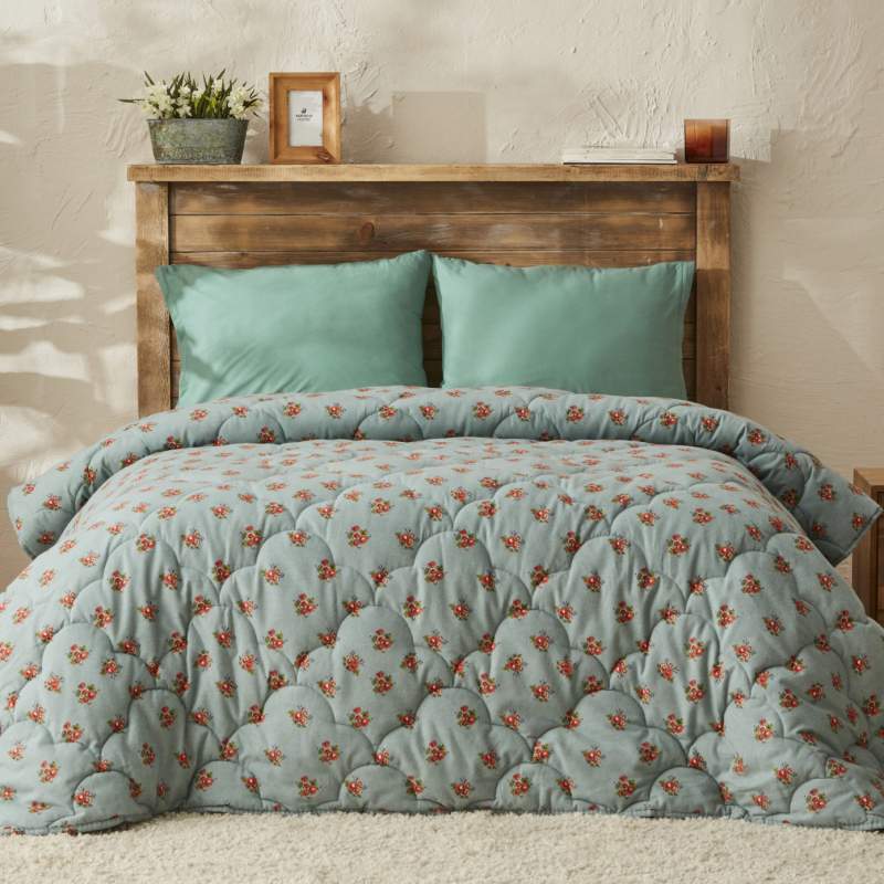 Karaca Home Laya Heavy Wool Flannel Double Quilt 195x215 cm Mint Karaca Home Laya Heavy Wool Flannel Double Quilt 195x215 cm Mint