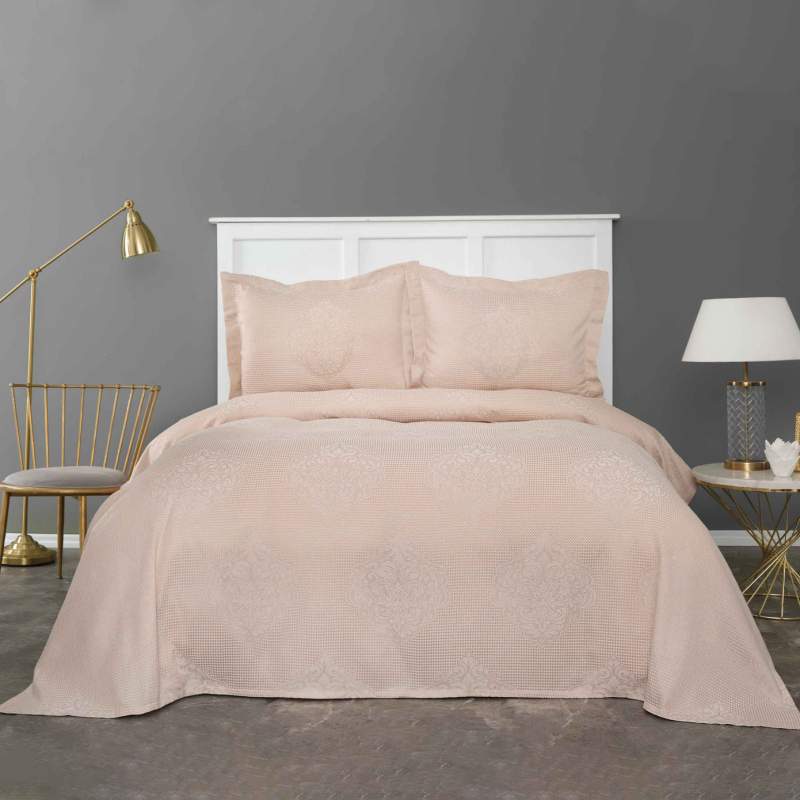 Karaca Home Amelie Beige Double Bedspread Set Karaca Home Amelie Beige Double Bedspread Set