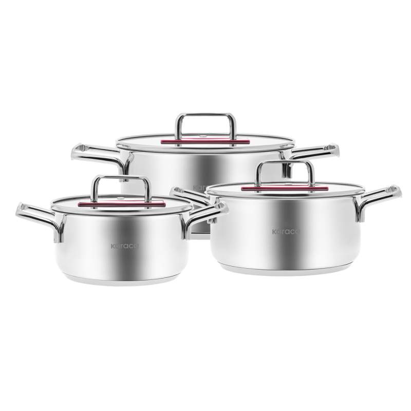 Karaca Arya 6 Piece Midi Steel Cookware Set Pink