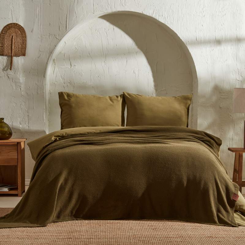 Karaca Home 4 Element Toprak Double Knitwear Blanket Khaki Karaca Home 4 Element Toprak Double Knitwear Blanket Khaki
