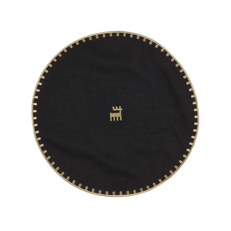 Karaca Home 50th Anniversary Round Placemat Black Gold