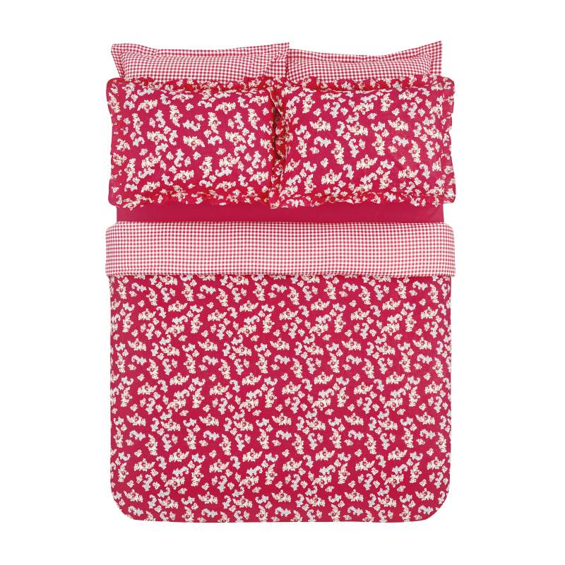 Karaca Home Carlo 100% Cotton Single Duvet Cover Set Red