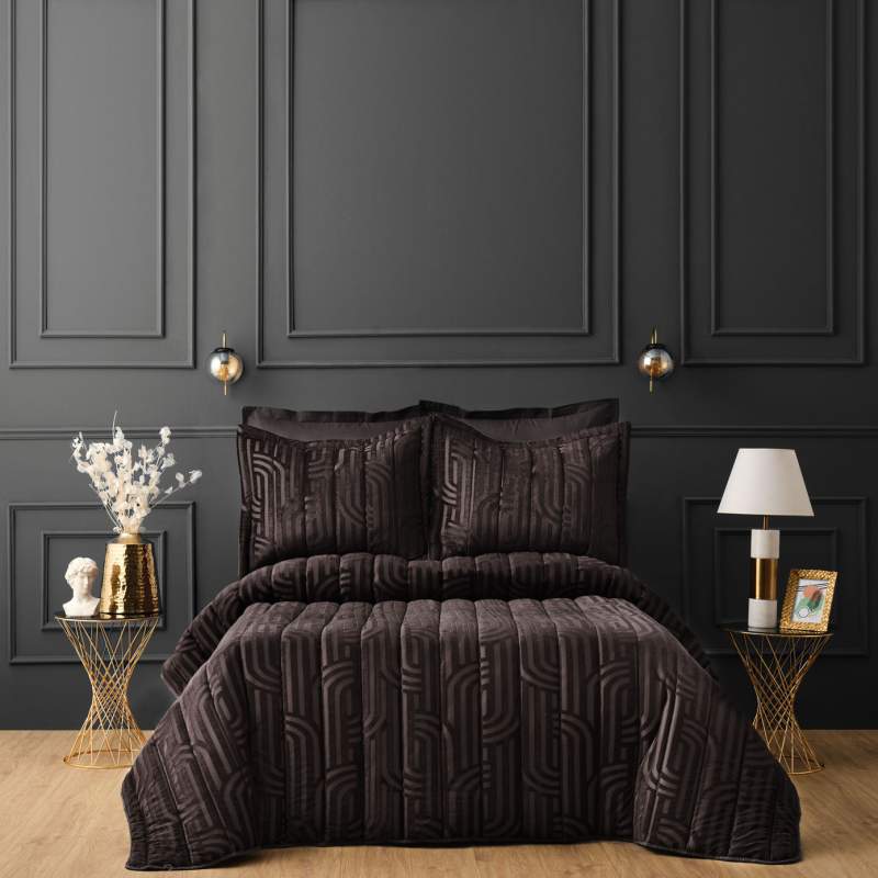 Karaca Home Alba Deco Anthracite 6 Pcs Private Double Comfort Set Karaca Home Alba Deco Anthracite 6 Pcs Private Double Comfort Set