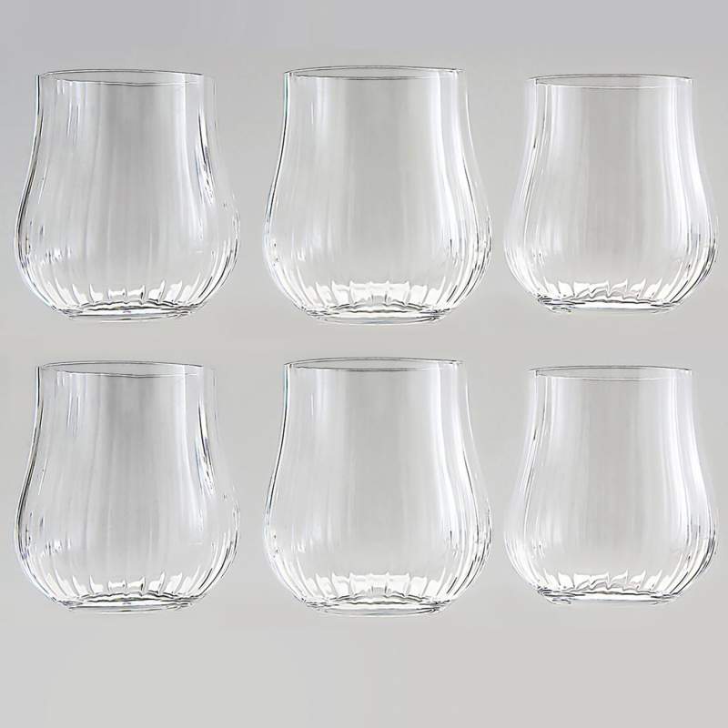 Jumbo Tulipa Tumbler Set of 6 Optic Glasses 350 ml