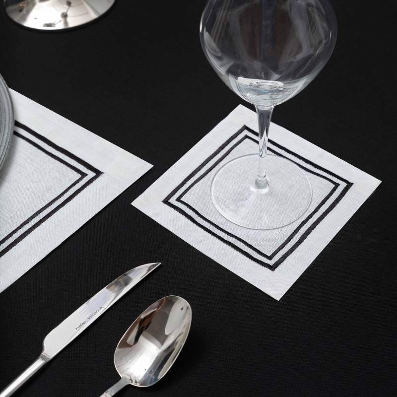 Karaca Home Molde Cocktail Napkin Set of 6 Black Karaca Home Molde Cocktail Napkin Set of 6 Black