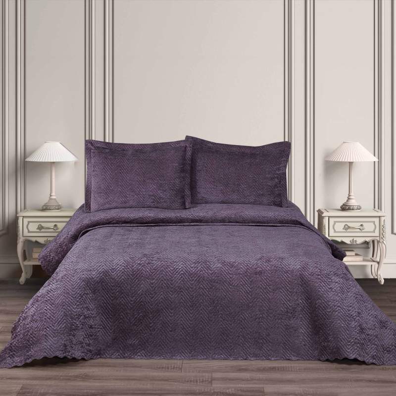 Karaca Home Senna Plum Double Bedspread Karaca Home Senna Plum Double Bedspread