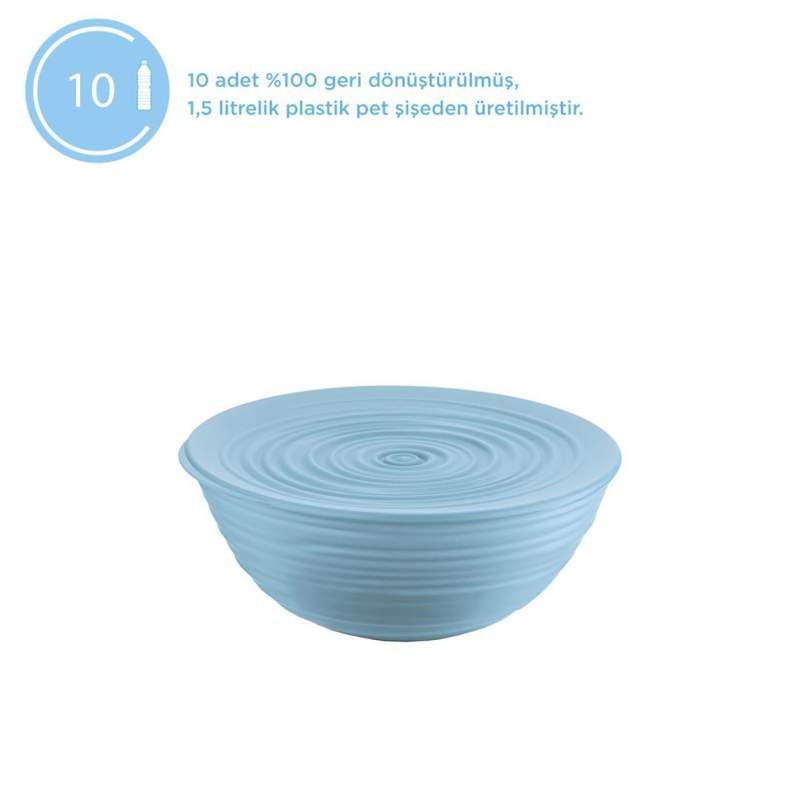 Guzzini Tierra L Salad Bowl with Lid - Blue