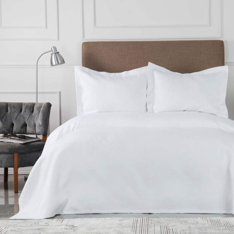 Karaca Home White Collection Oriane White 100% Cotton Double Bedspread Karaca Home White Collection Oriane White 100% Cotton Double Bedspread