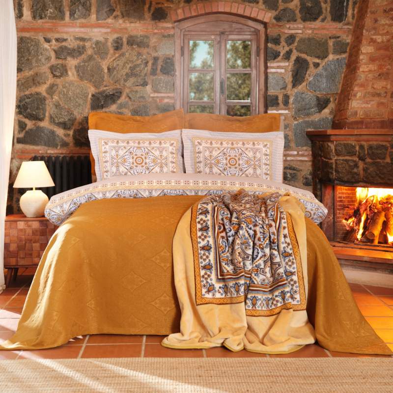 Karaca Home Ferala Mustard Double Winter Set Karaca Home Ferala Mustard Double Winter Set