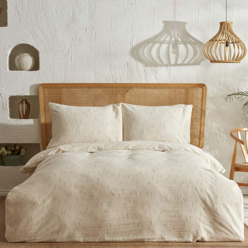 Karaca Home Lotus 100% Cotton Double Duvet Cover Set Beige Karaca Home Lotus 100% Cotton Double Duvet Cover Set Beige