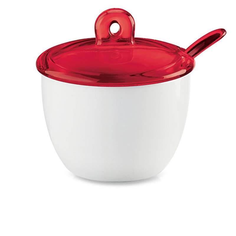 Guzzini Red Lid Sugar Bowl