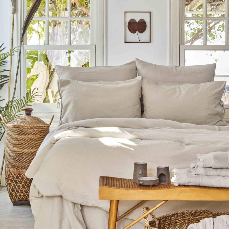 Karaca Home 4 Element Light Gray 100% Cotton Double Duvet Cover Set Air Karaca Home 4 Element Light Gray 100% Cotton Double Duvet Cover Set Air