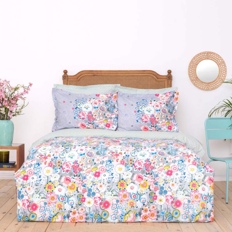 Karaca Home Dulce Blue 100% Cotton Single Duvet Cover Set Karaca Home Dulce Blue 100% Cotton Single Duvet Cover Set