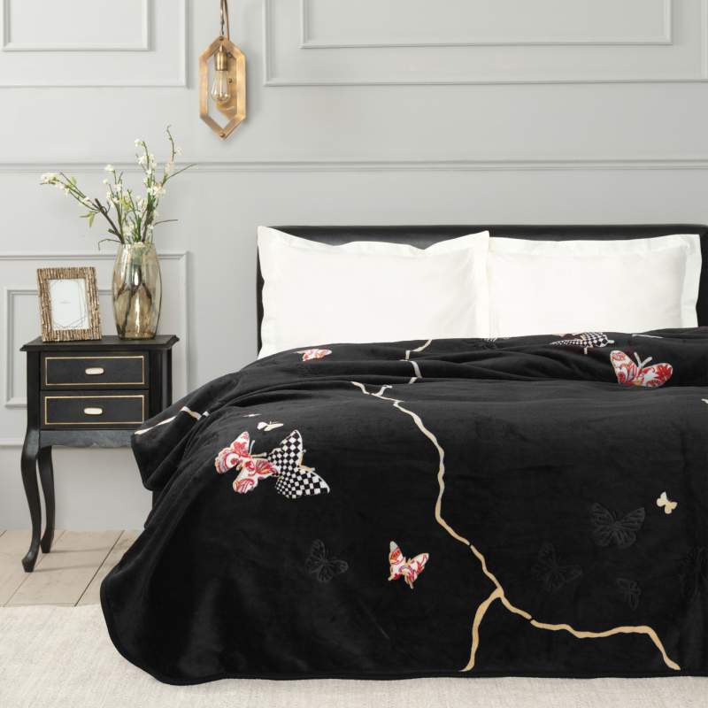 Karaca Home Uniq Black Embos Double Blanket Karaca Home Uniq Black Embos Double Blanket